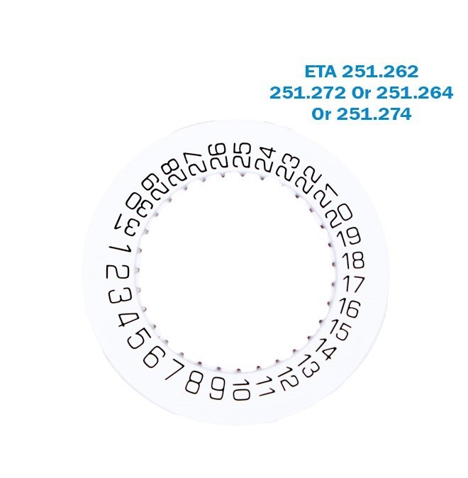 Disk For ETA Movements No.251.262, 251.272, 251.264, 251.274,White Date At 4:30