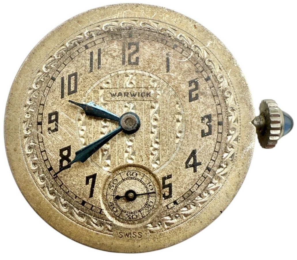 Running Antique Warwick Manual Wind Swiss Art Deco Watch Movement
