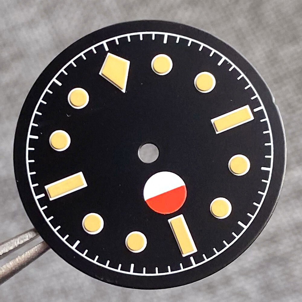 29mm Black Luminous Dial White Edge Hand Fit Fifty Fathoms Model NH35A NH36A