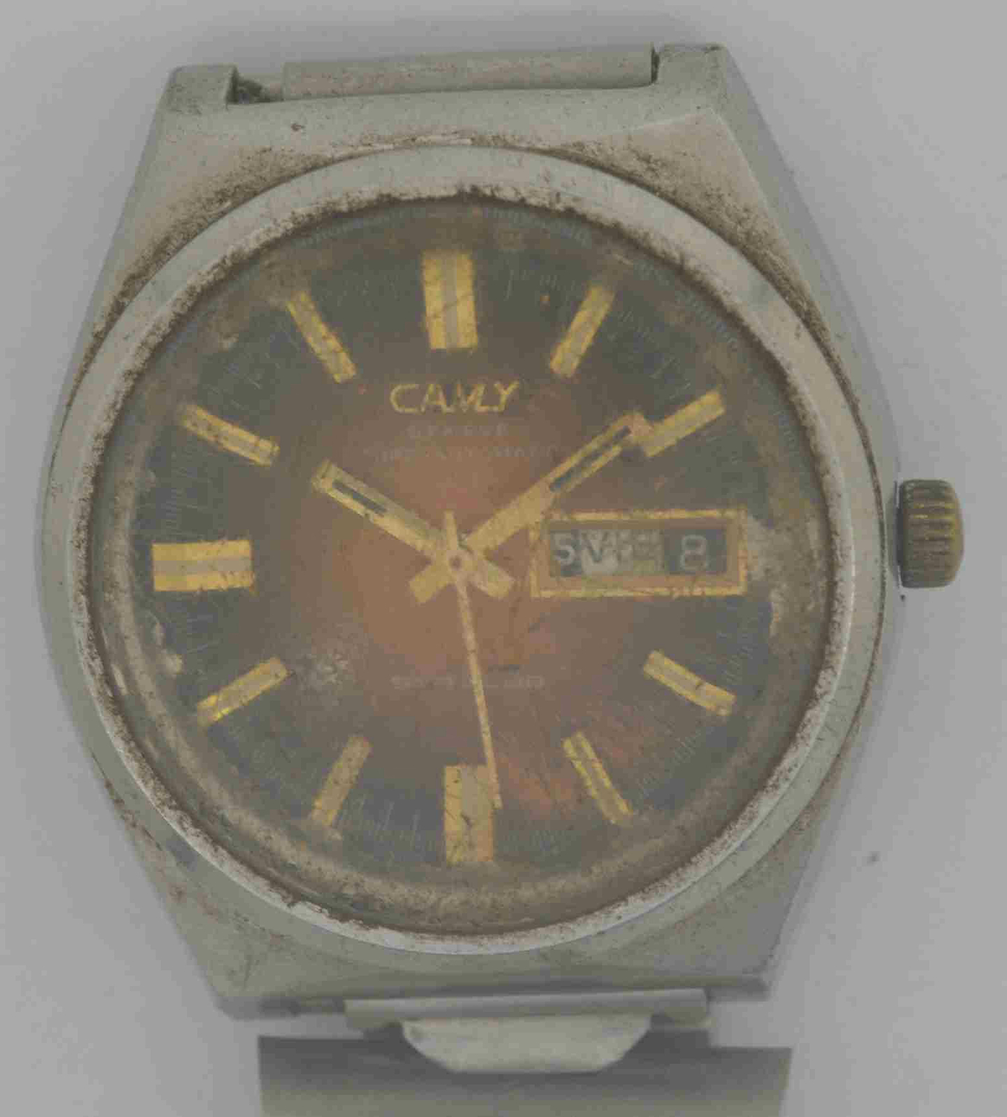 Vintage CAMY GENEVE Steel Wristwatch. Ref: 7638, Cal: ETA-2789-1. For Repairs