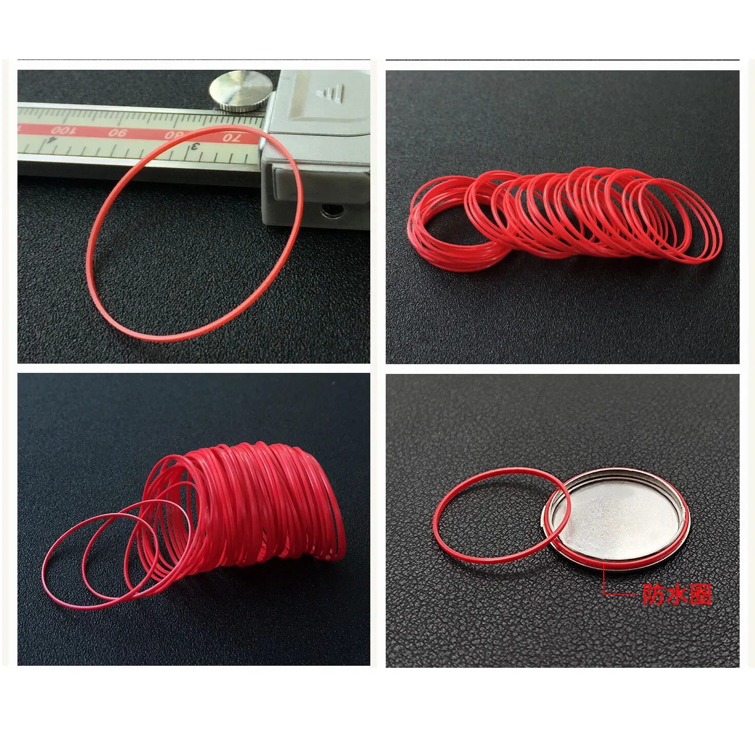 Red 0.6 0.9mm Gasket Watch Back Cover Water-proof I-Ring 16-42mm Rear Case Rings