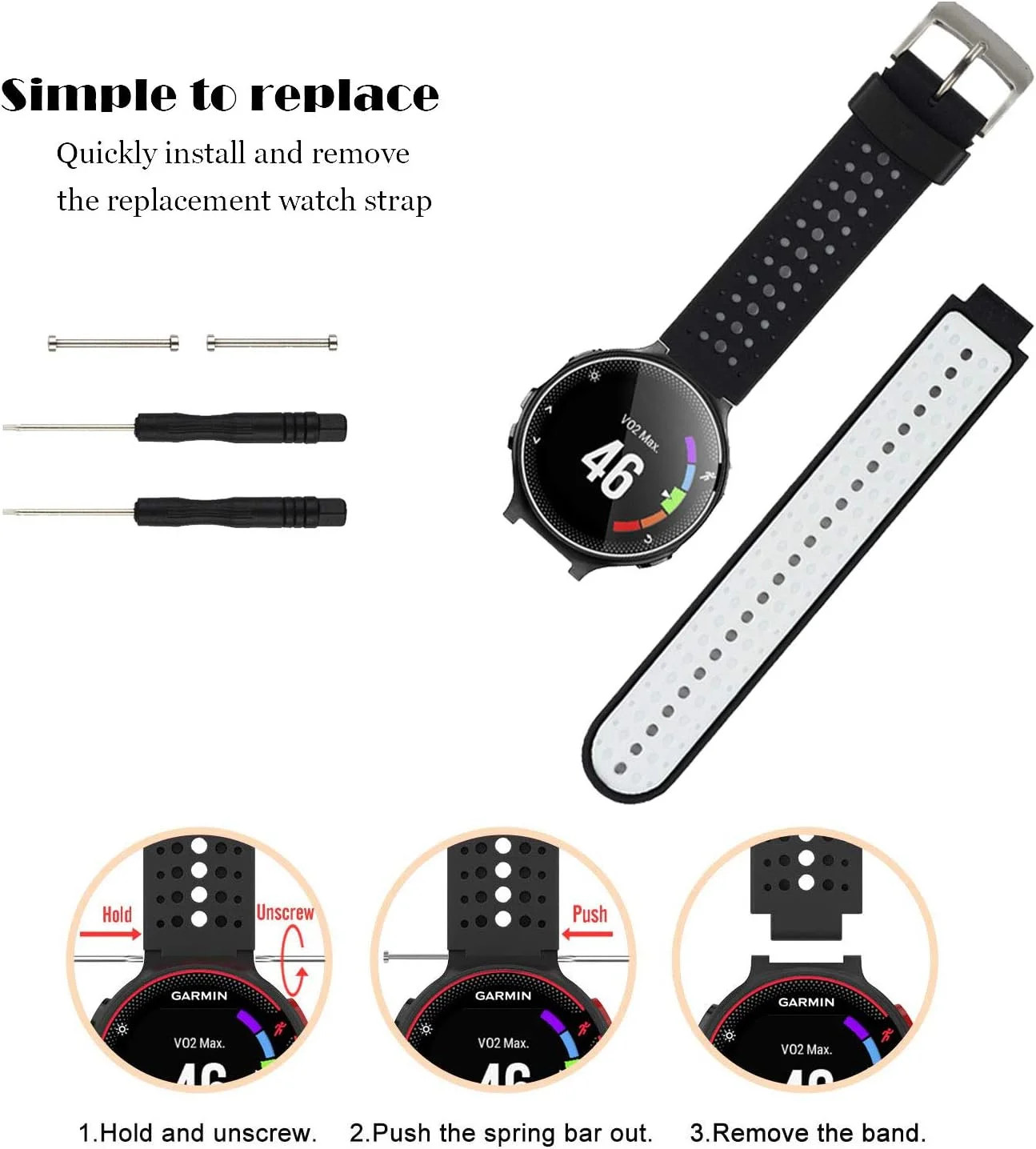 honecumi Bands Replacement for Garmin Approach S20/ S5/ S6/Forerunner 220/230/ 2