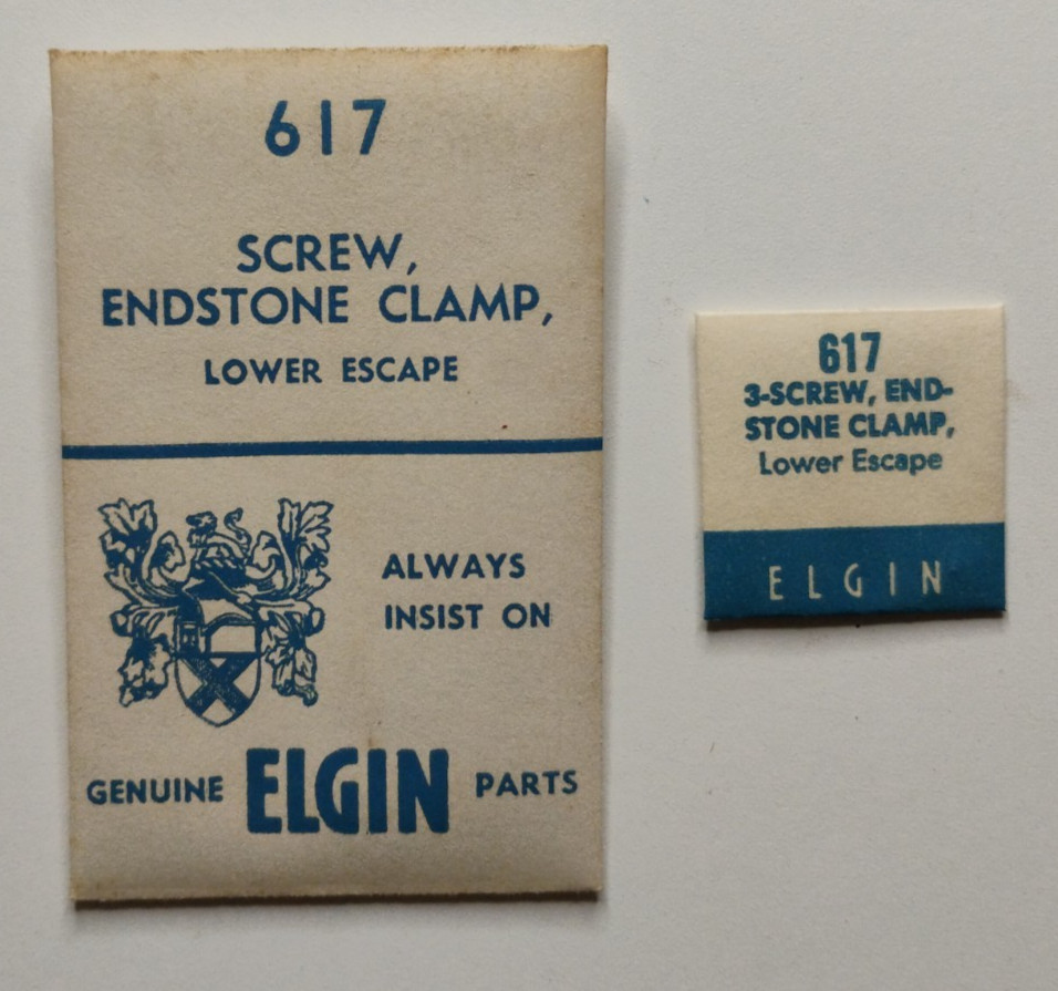 ELGIN 617 3-Screw, Endstone Clamp Lower Escape Genuine OEM Watch Parts