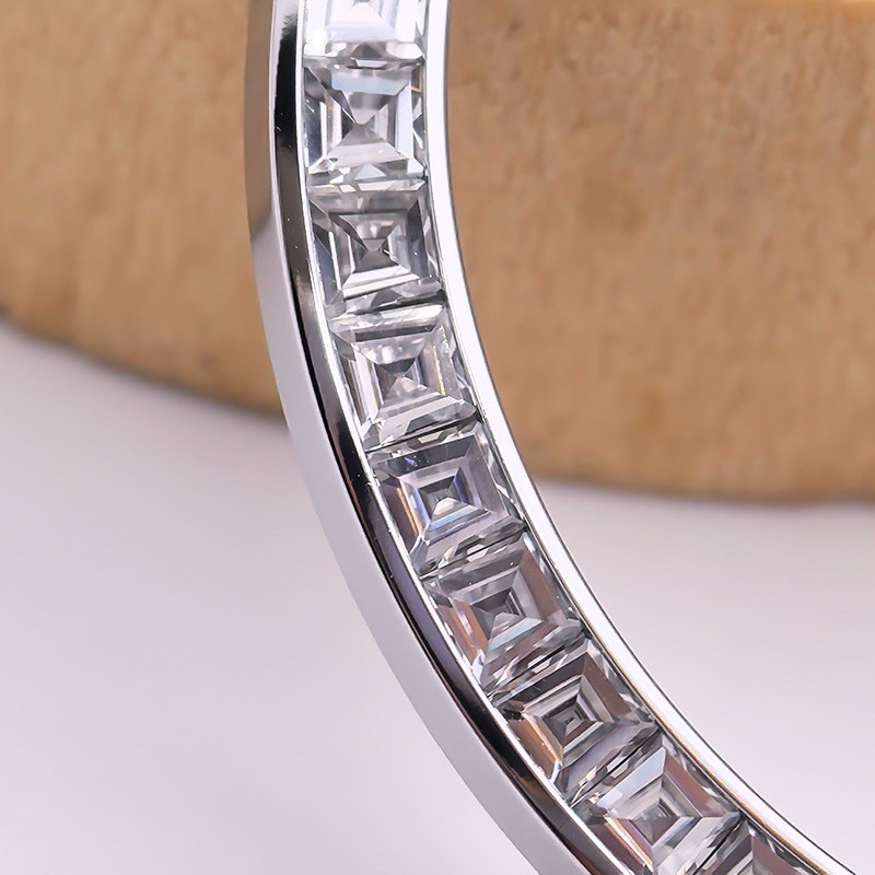 Generic Watch Bezel Baguette Moissanite Diamonds Fits Rolex 40 Day-Date Datejust