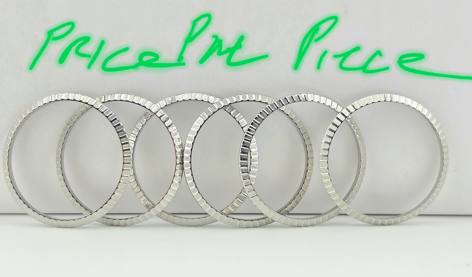 ROLEX DATEJUST ENGINE TURN STEEL BEZEL FOR 16030 1603 GENUINE