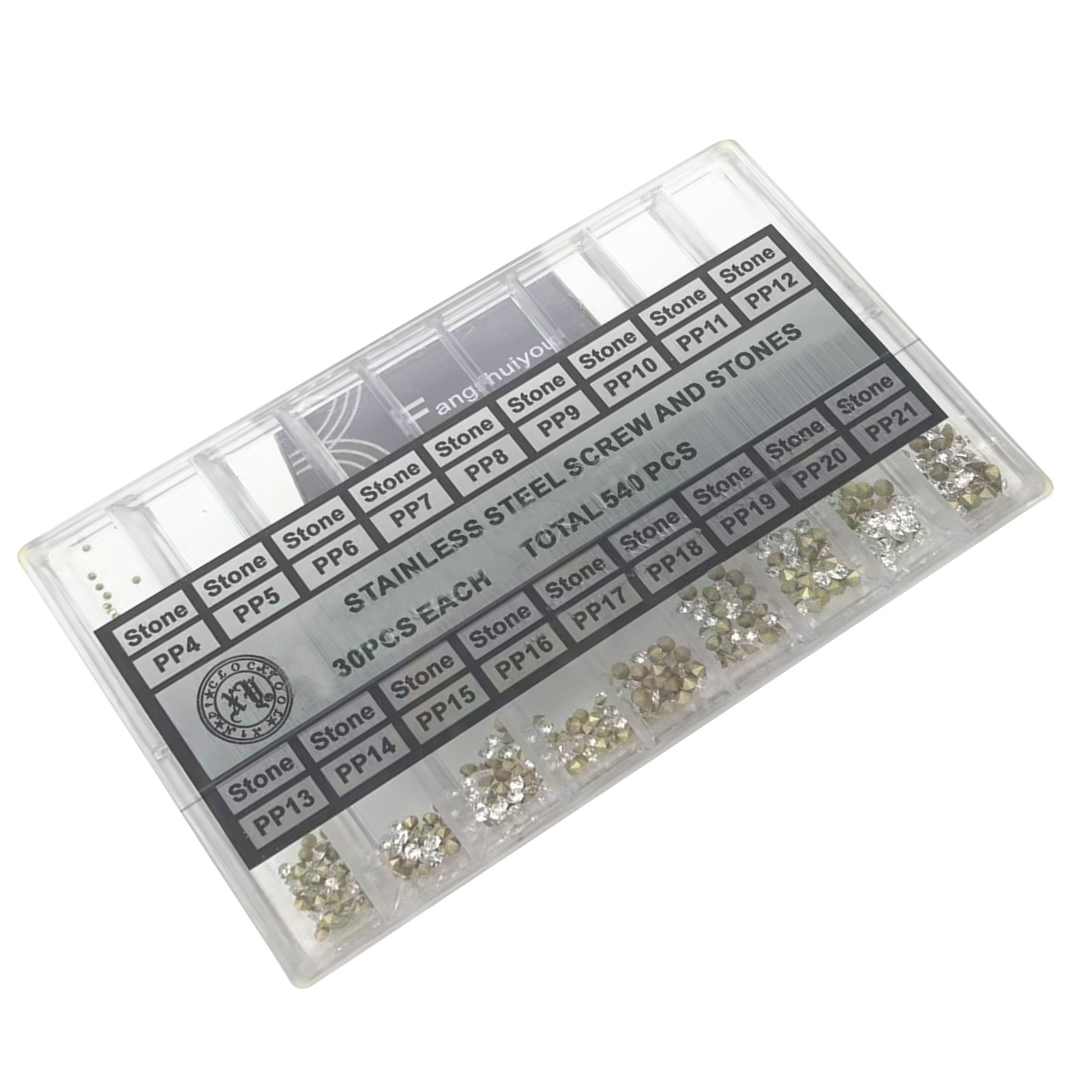 540Pcs Watch Rhinestone Replacement Acrylic 18 Sizes Watch Repair Tools