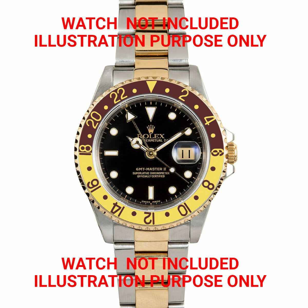 Bezel, Insert, Retaining For Rolex GMT Master 2 18K Gold 16700, 16760 Root Beer