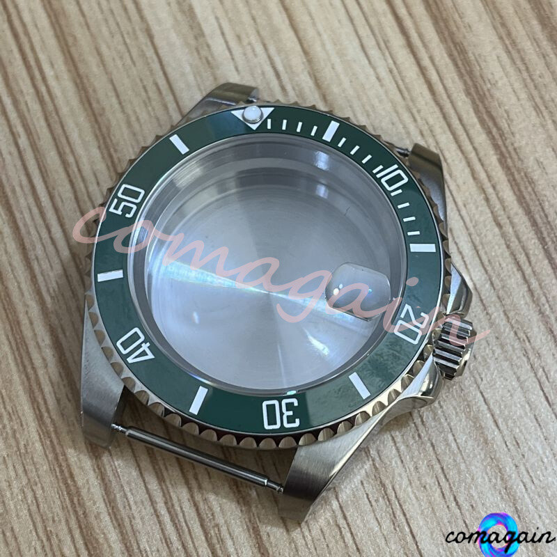 40mm Green Sapphire Glass Automatic Watch Case 316L Steel For NH35 NH36 Movement