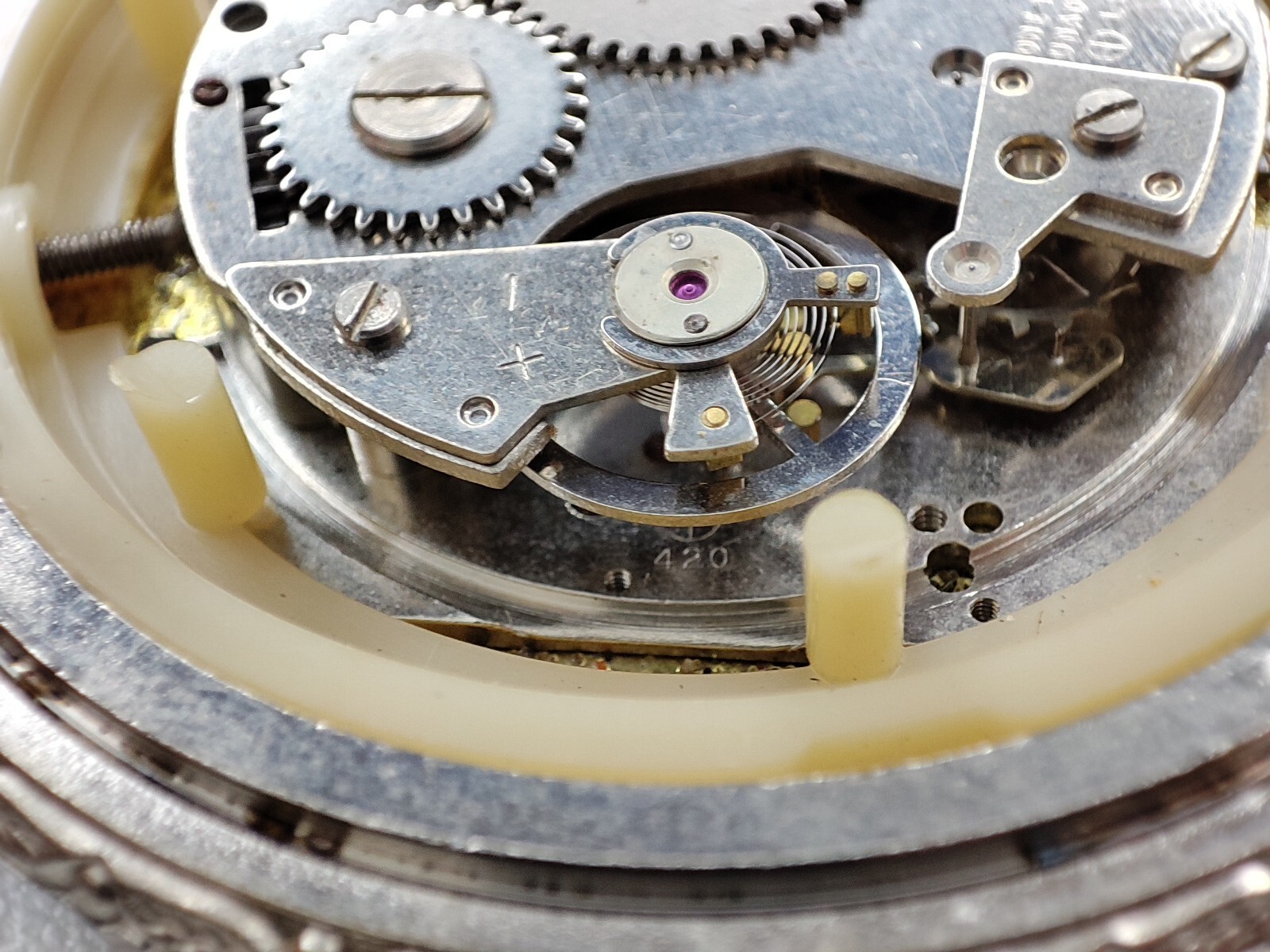 plowing horses working in the field pocket Watch 420 movement 48.7 mm for parts