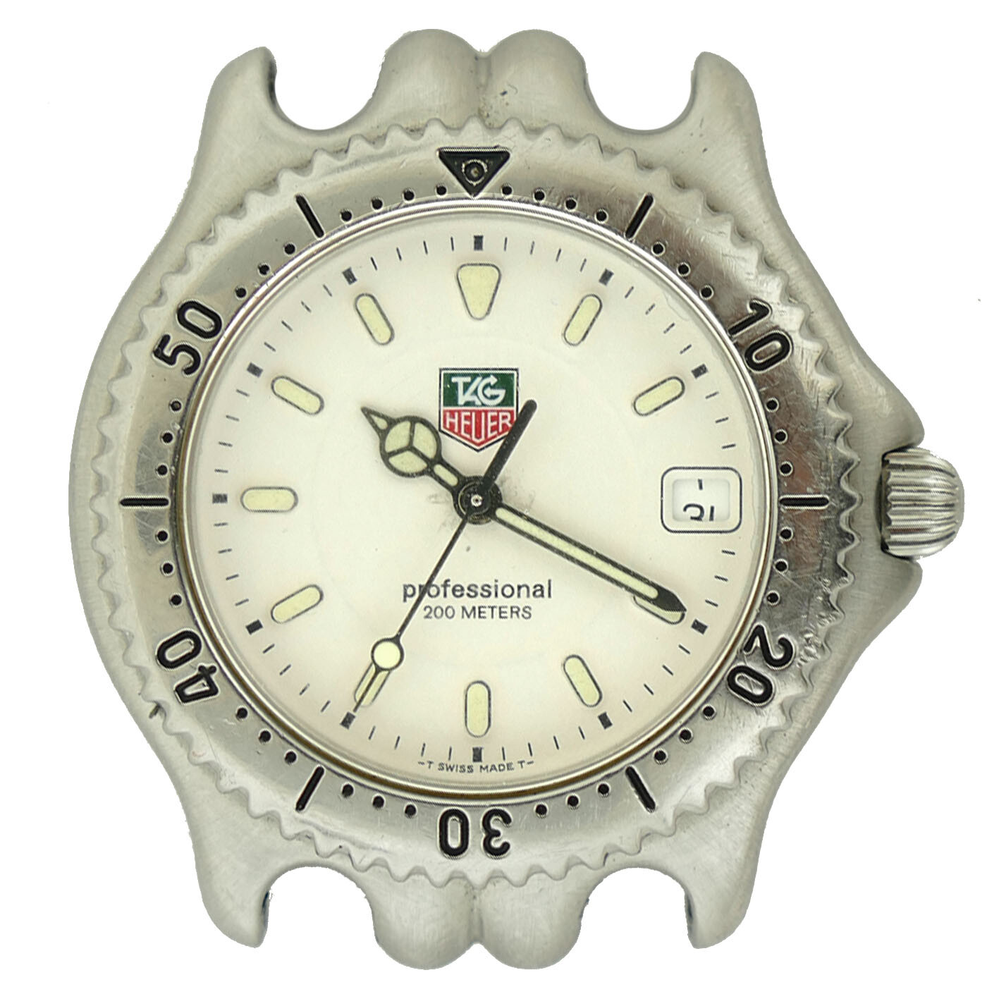 TAG HEUER SEL LINK PROF WG1112-0 WHITE DIAL STAINLESS STEEL 38MM WATCH HEAD