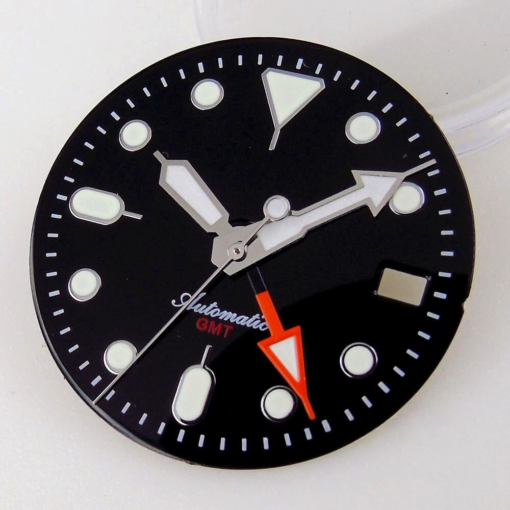 29mm Sterile Watch Dial Face For NH34A NH34 GMT Automatic Movement Date Luminous
