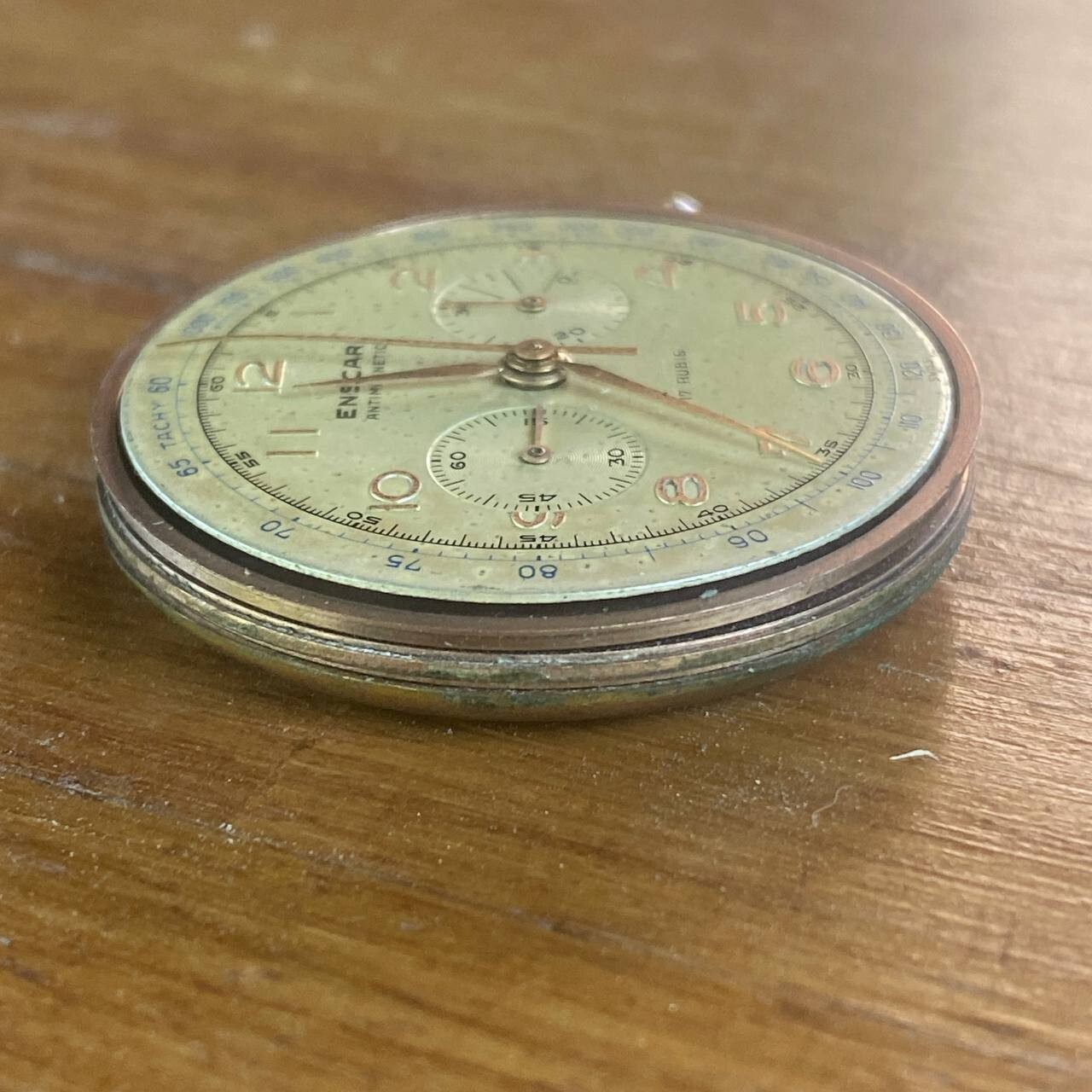VINTAGE ENSCAR CALIBER LEMANIA 1270 CHRONOGRAPH WATCH MOVEMENT FOR REPAIR/PARTS