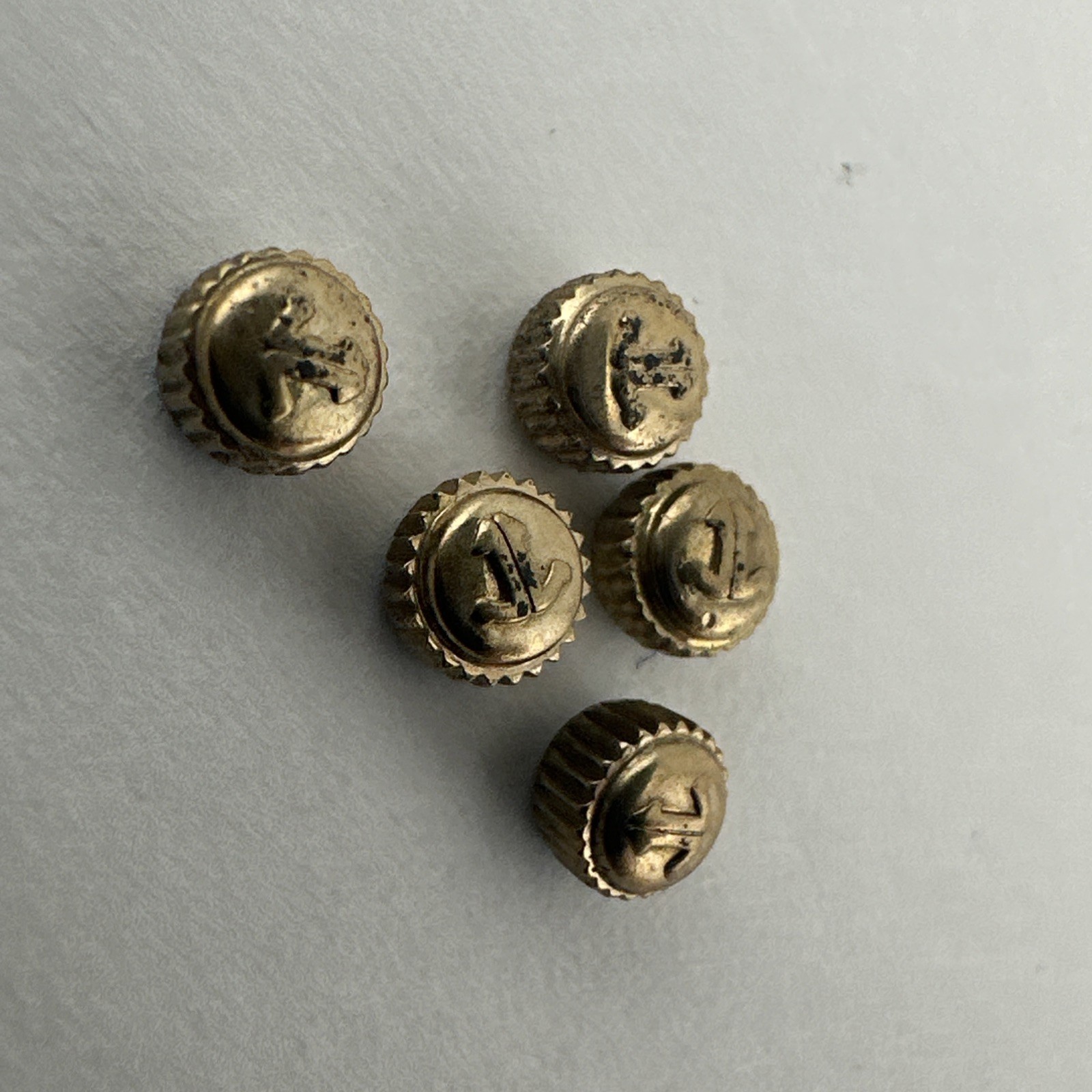 Jaeger LeCoultre Lot of 5 Vintage Gold Filled 1940s – 1960’s Watch Crowns 3.8mm