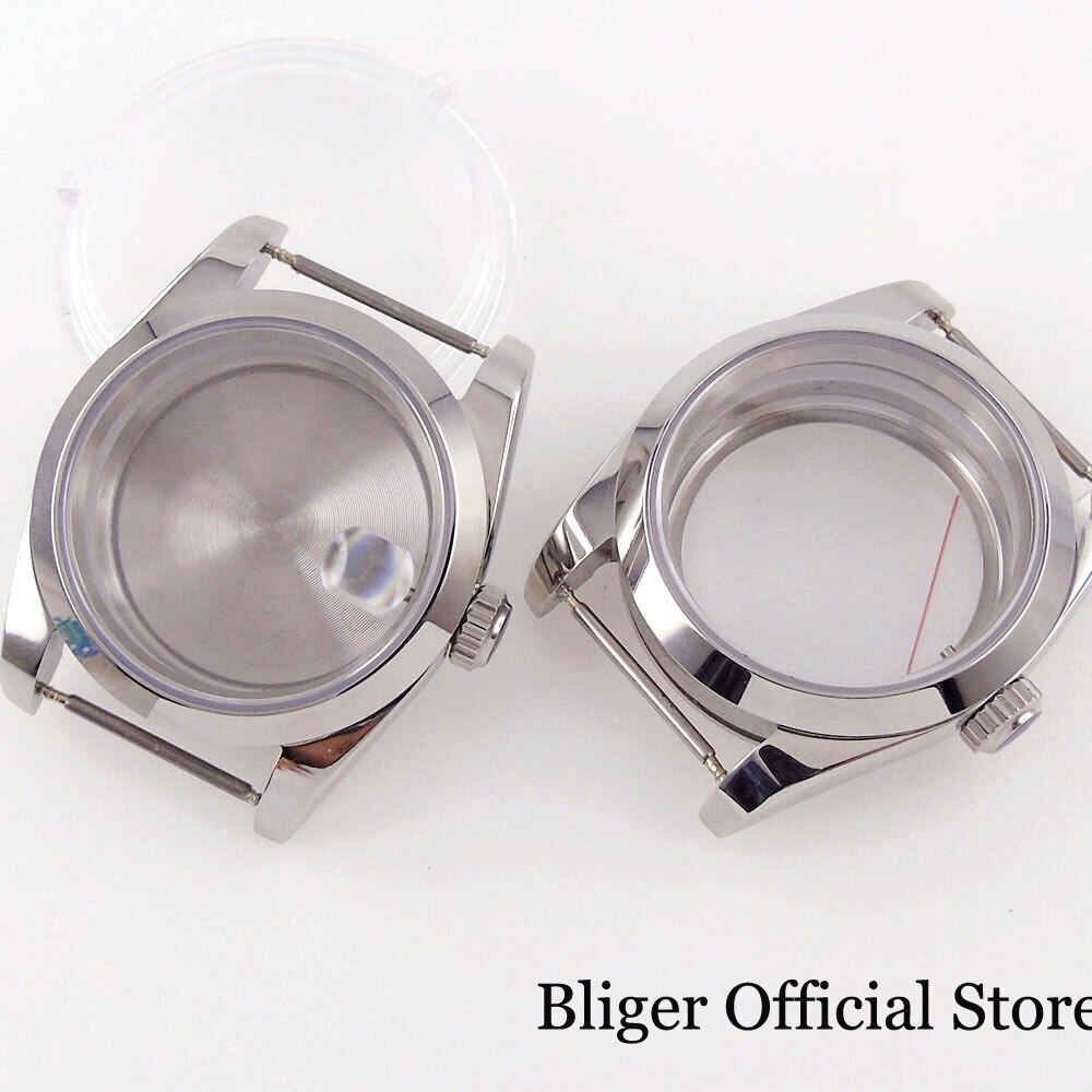 BLIGER Polished Bezel 36mm/39mm Watch Case Sapphire Glass fit NH35A Miyota ETA