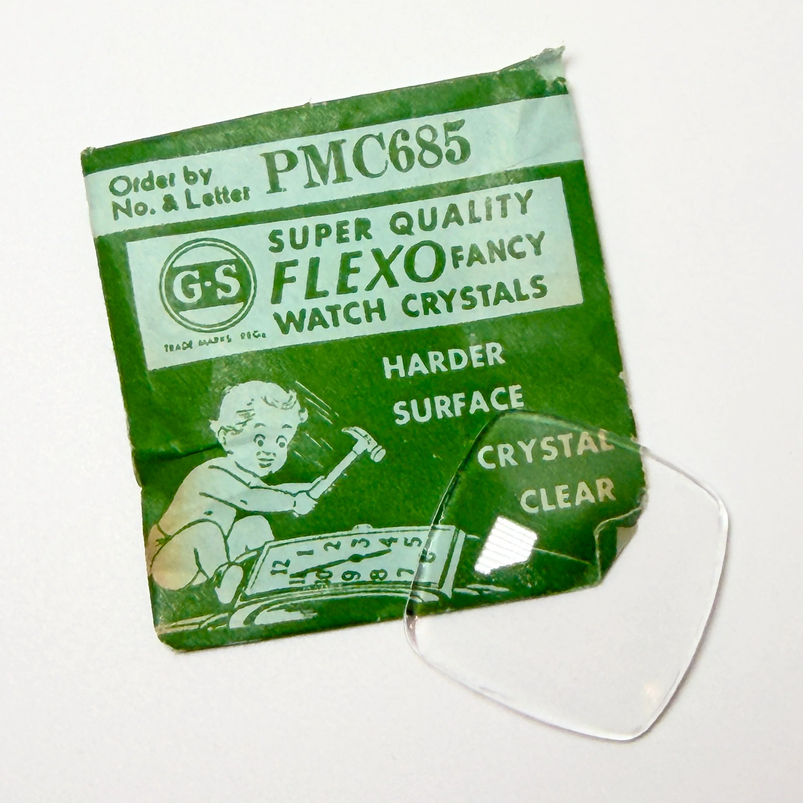 Curved Square – G-S Flexo Acrylic Watch Crystals – New Old Stock