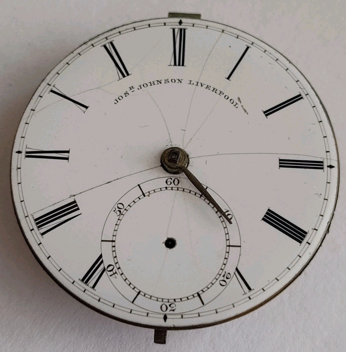 1860’s Joseph Johnson 6756 Liverpool Pocket Watch Movement Good Bal Incomplete