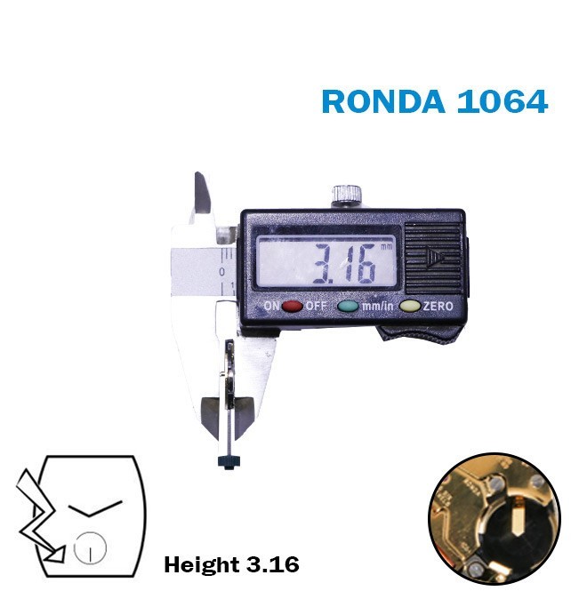 Ronda 1064 Quartz Movement, With Small Seconds at 6, Swiss Made, 6 Jewels.