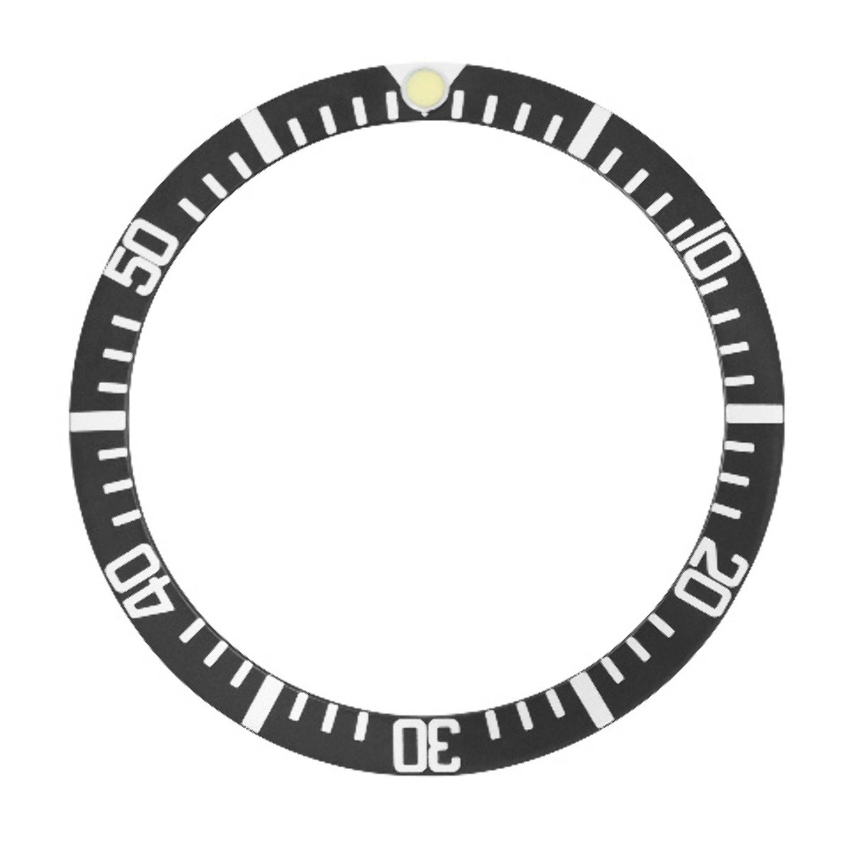 Black Faded Fat Number Replacement Bezel Insert With Pearl 36.50mm x 30.20mm