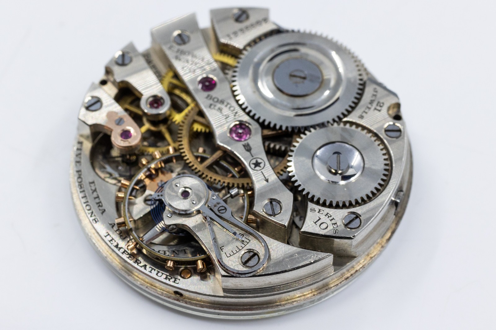 ANTIQUE HOWARD 21 JEWEL SERIES 10 POCKET WATCH MOVEMENT & DIAL