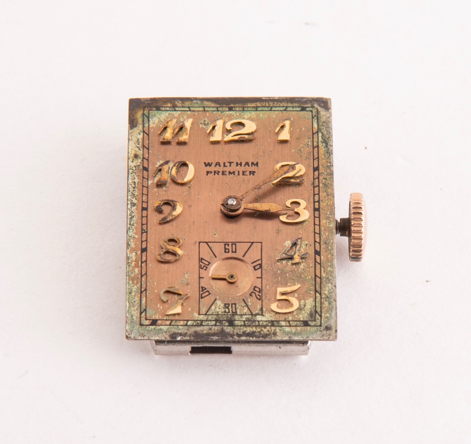 Vintage Waltham Premier Watch Movement 17 Jewels Swiss W/ Crystal