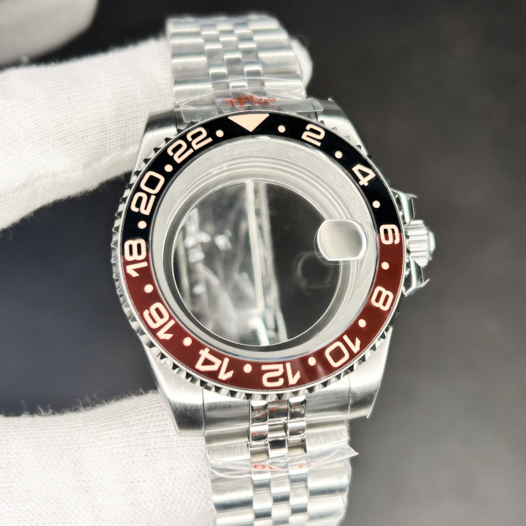 24H Root B Bezel 40mm Brushed 20ATM Watch Case Mod Fit Nh35 Nh34 Nh36 Movement