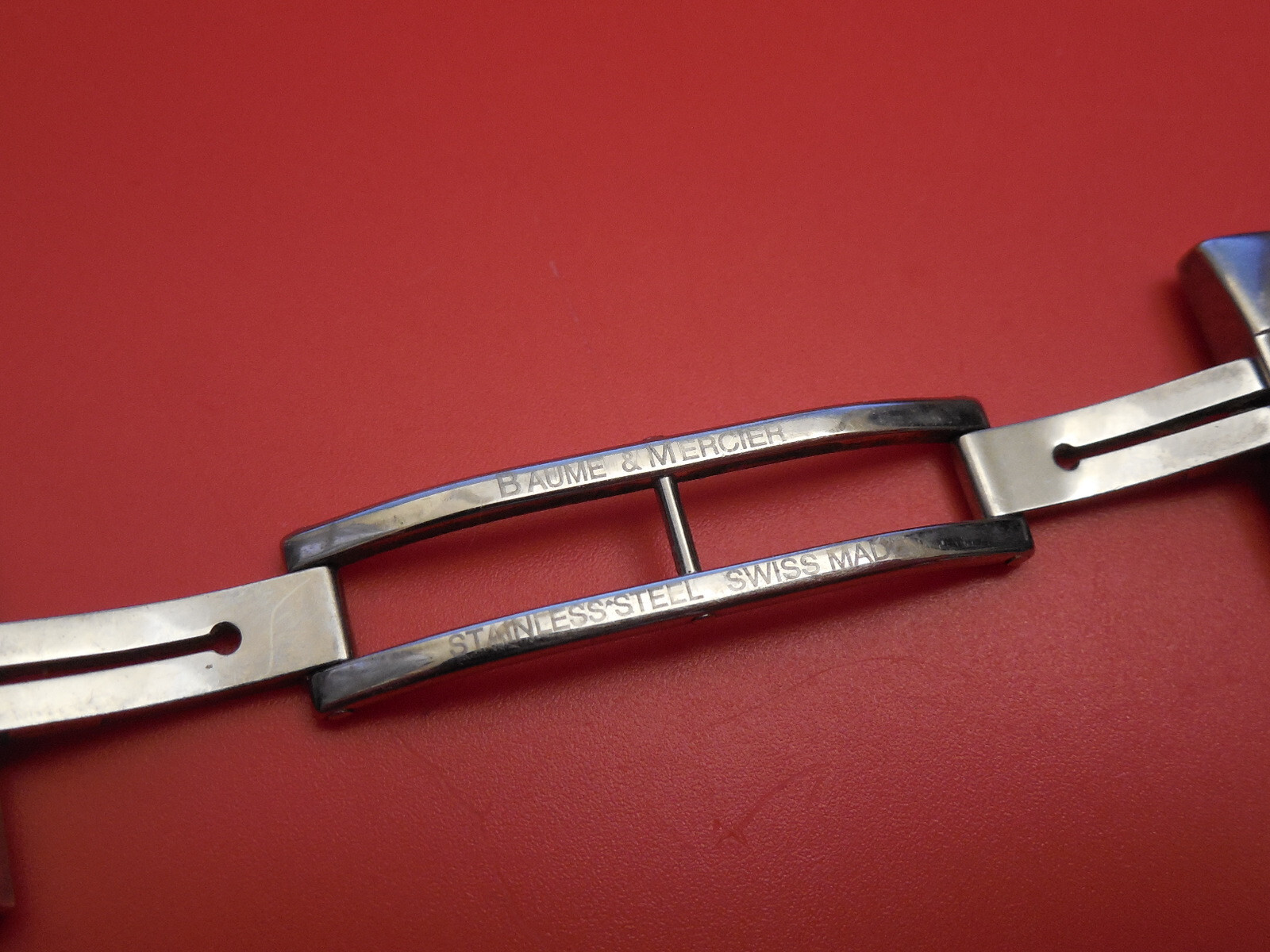 BAUME MERCIER SOLID STEEL HAMPTON SPIRIT BAND BRACELET 19MM DEPLOYMENT BUCKLE