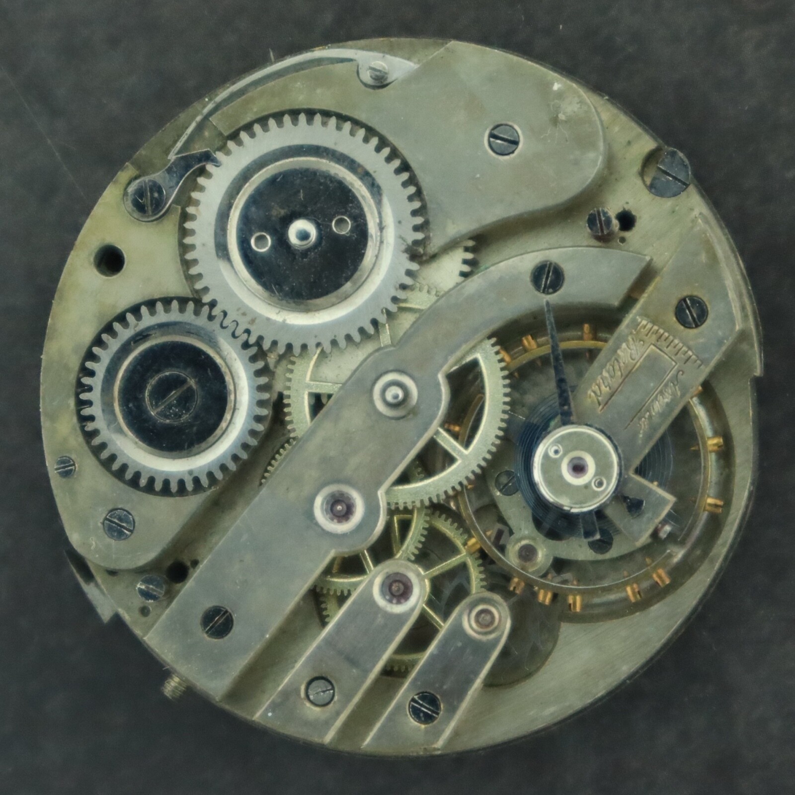 Antique Unbranded 15 Jewel Mechanical Hunter Pocket Watch Movement for Parts