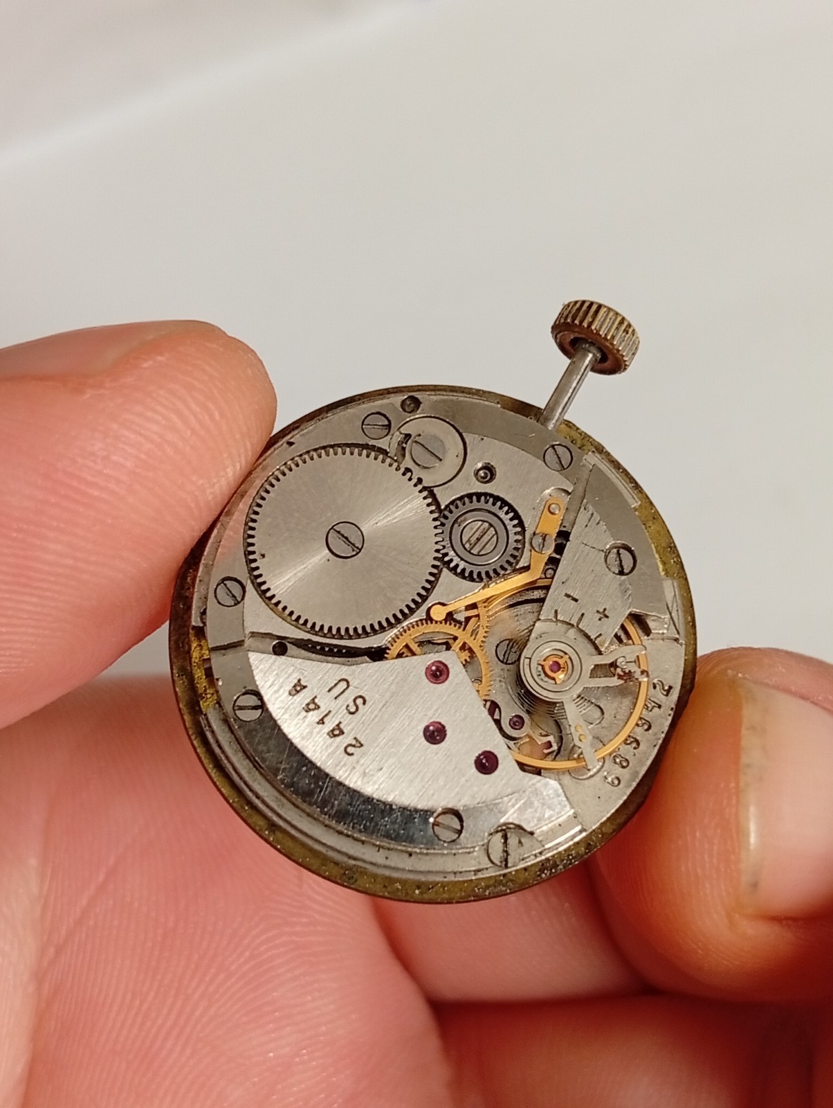 Vintage Soviet Vostok 2414A Watch Movement with Dial & Hands – USSR
