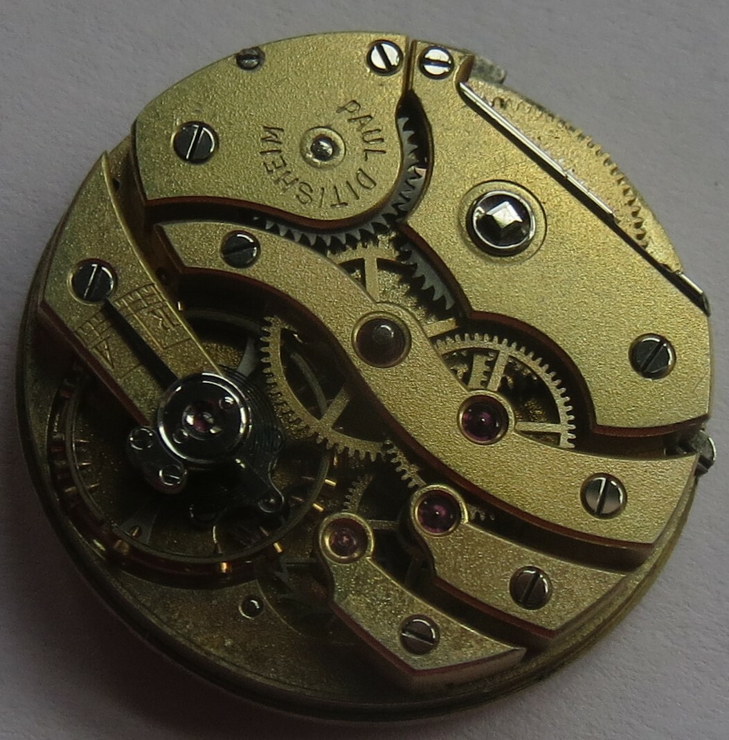 Paul Ditisheim pocket watch movement & enamel dial stem to 3 23,5 mm in diameter