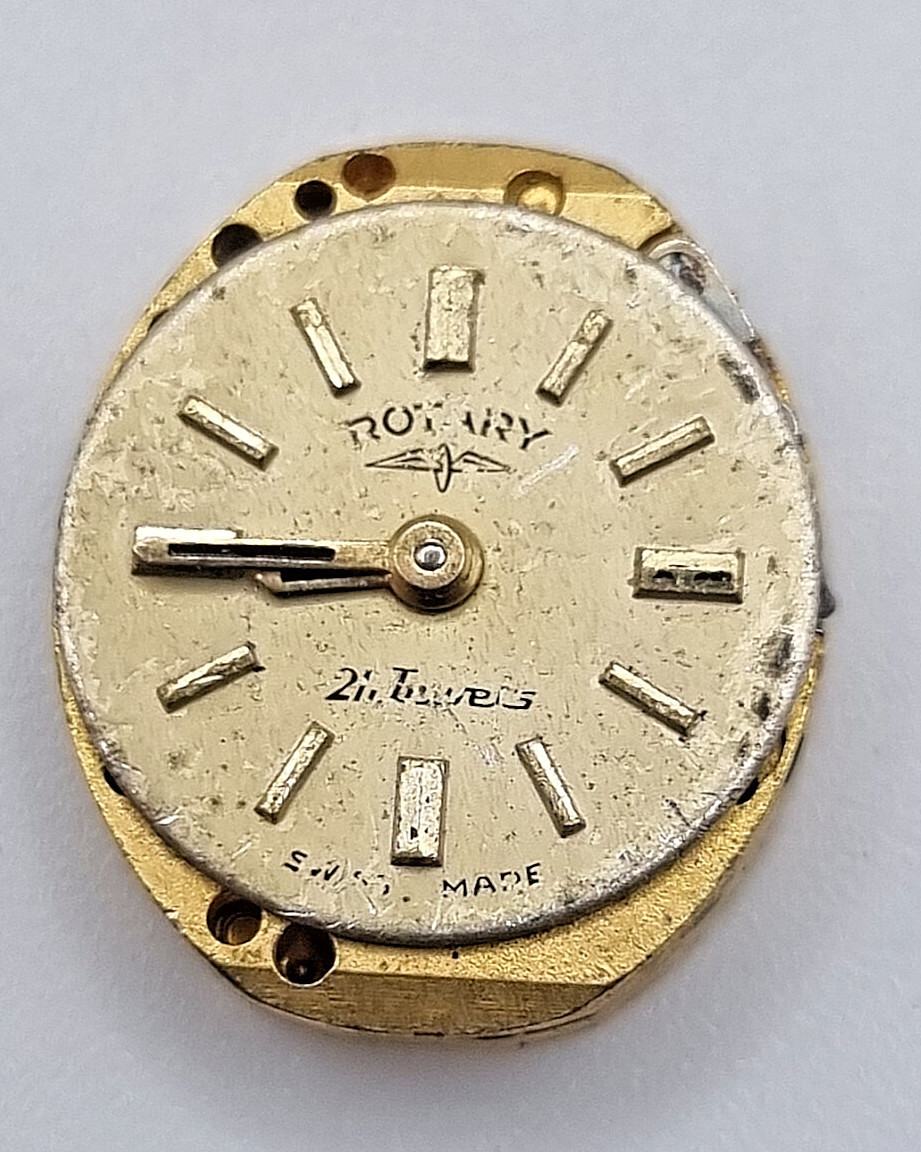 Rotary AS 1978 21Jewels Manual Wind Watch Movement Swiss Made Parts Repairs 13mm