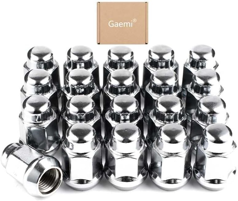 Gaemi 7/16 Lug Nuts, 20 PCS Chrome Closed End Bulge Acorn Wheel Lug Nut for A…