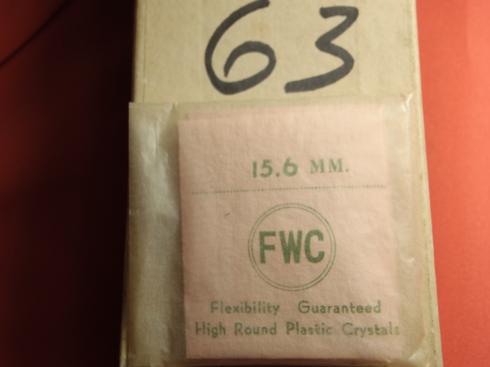 FWC Diamond Round inside Facet High Round Plastic Watch Crystal 15.6 MM Lot 63