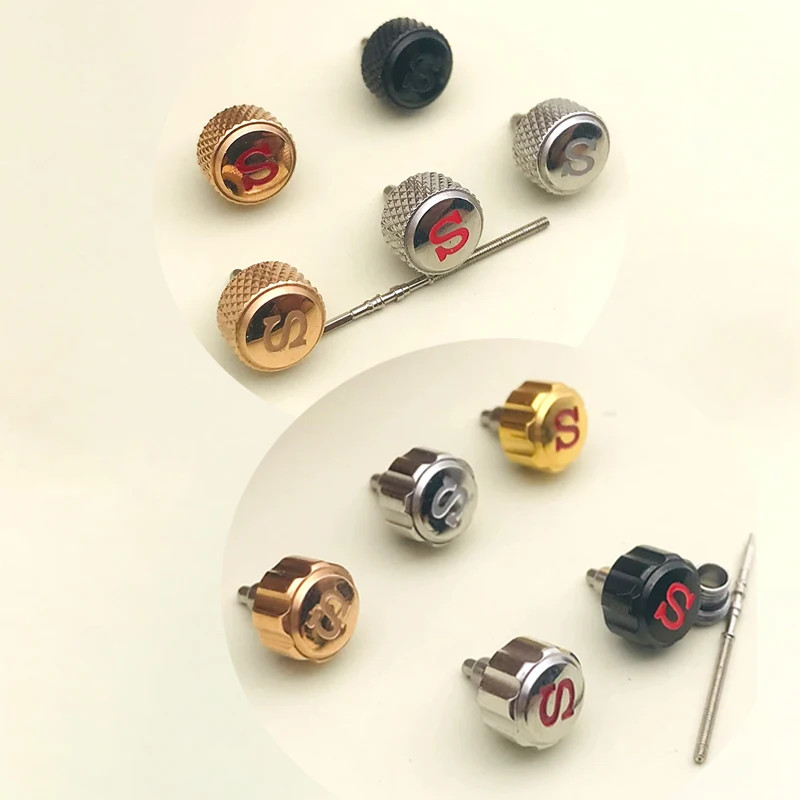 7Mm Screw-In Watch Crown SKX007 SRPD Replace Crown Engraved Signed ‘S’ Fits Nh35