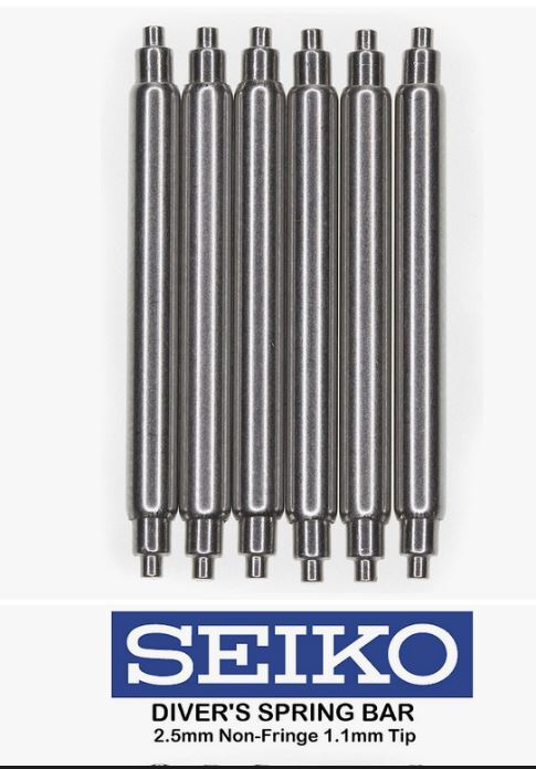 24mm 2.5mm Fat Spring Bars 1.1mm Tip SEIKO PROSPEX Non-Magnetic Stainless steel