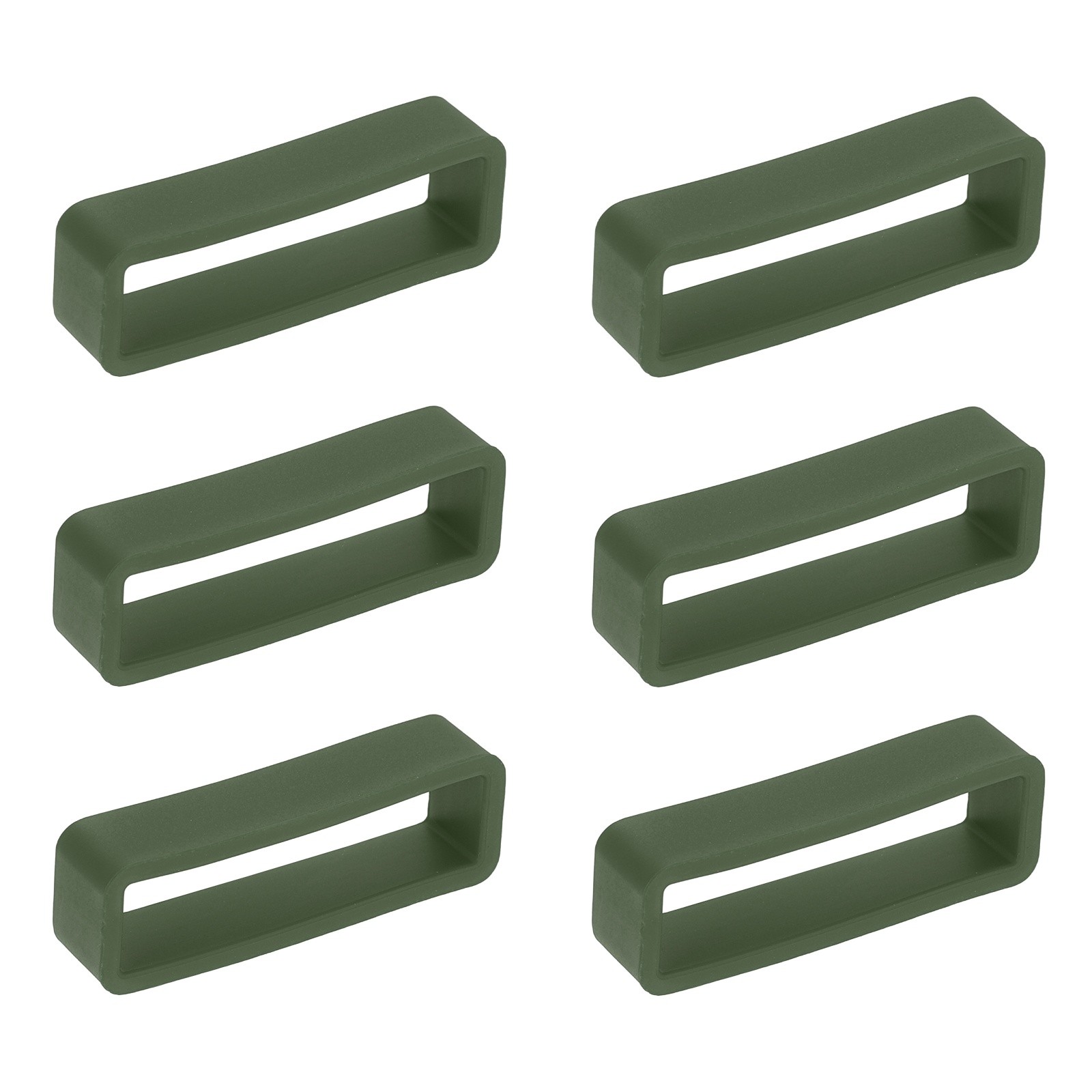 6pc 26mm Army Green Watch Band Loop Silicone Watch Strap Retainer Loop for Watch
