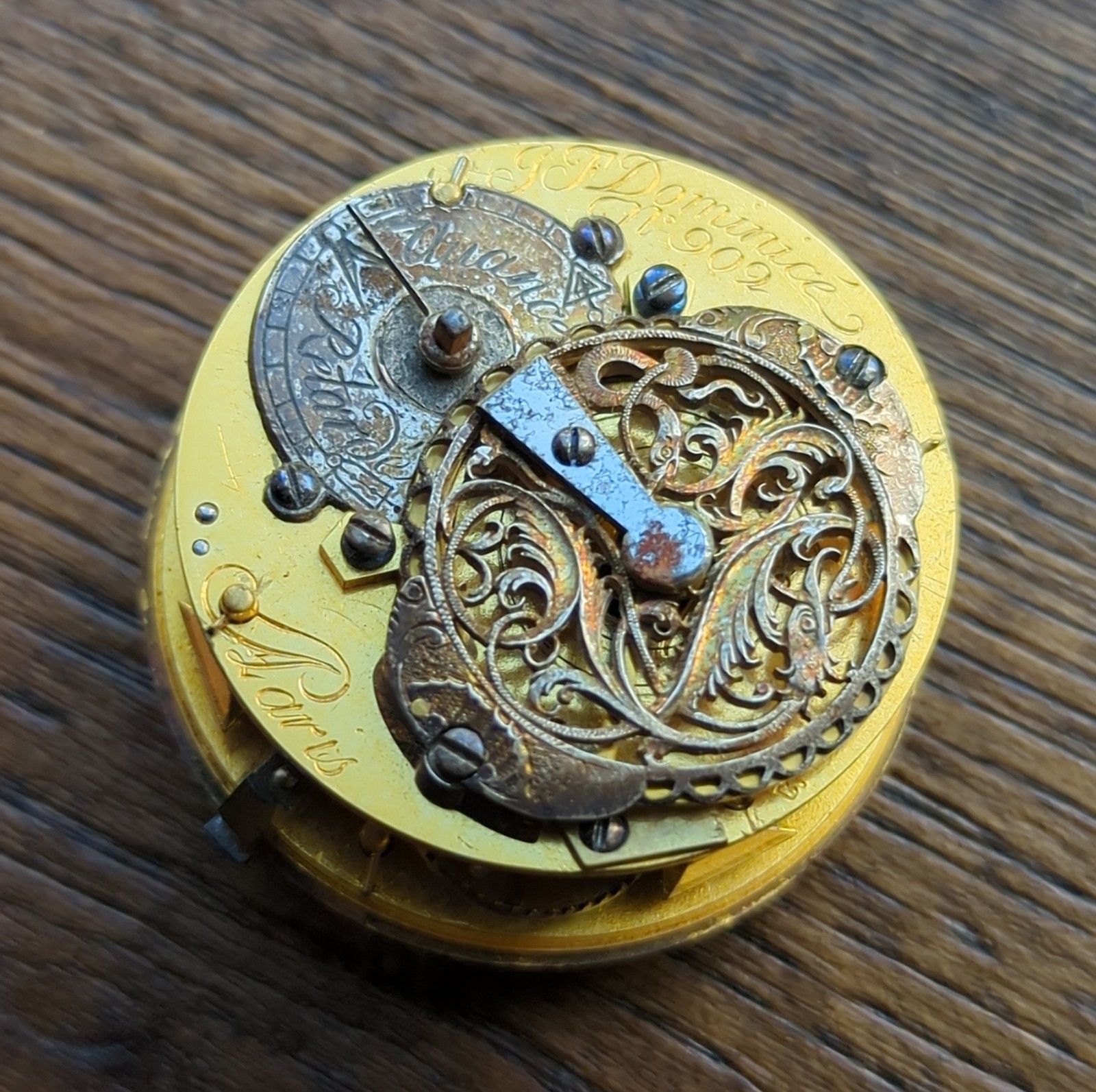 Jean-François Dominicé Verge Fusee Pocket Watch Movement To Restore 18thC (AT39)