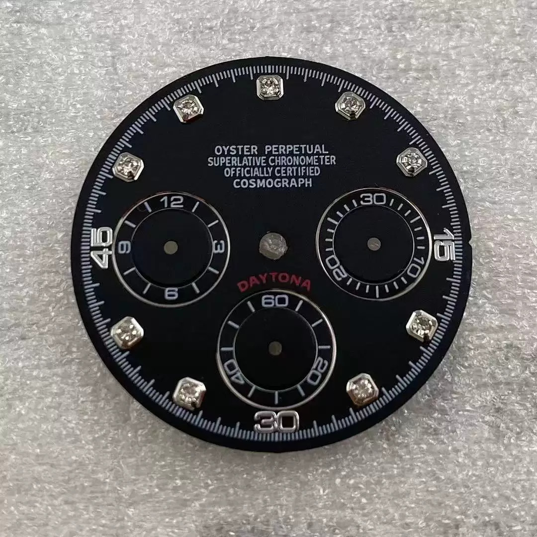 29.5mm Multifunctional Diamond Watch Dial No Lume For Vk63 Movement Watch Parts