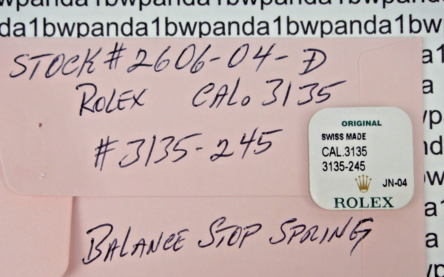 OEM Rolex 3130 Original Part #3135-245 Balance Stop Spring==New Old Stock Sealed