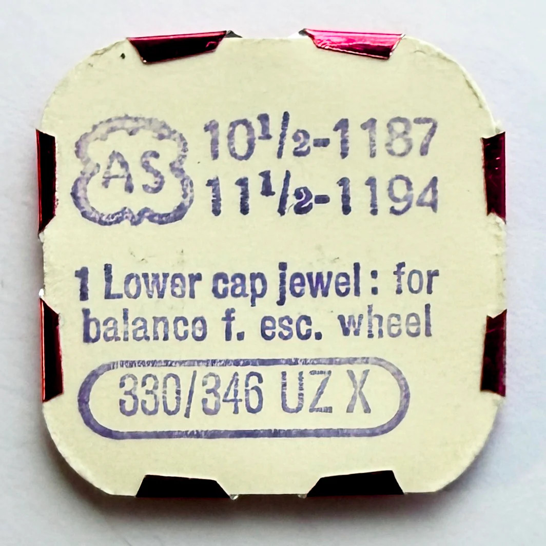 AS 1187 / 1194 – Lower Cap Jewel For Balance – 330/346 UZX