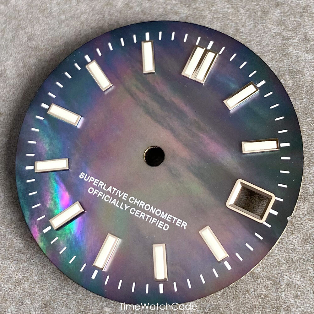 Mother of Pearl Watch Dial Face for NH35 NH36 NH38 NH70 NH71 NH72 Green Lume