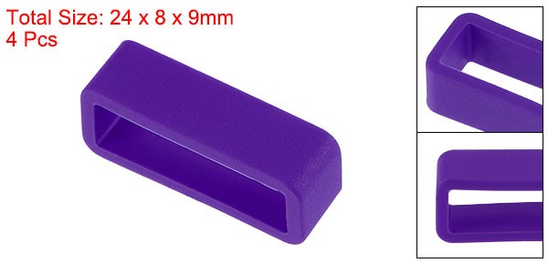 Watch Band Strap Loops Silicone for 20mm Width Watch Band, Purple 4 Pcs