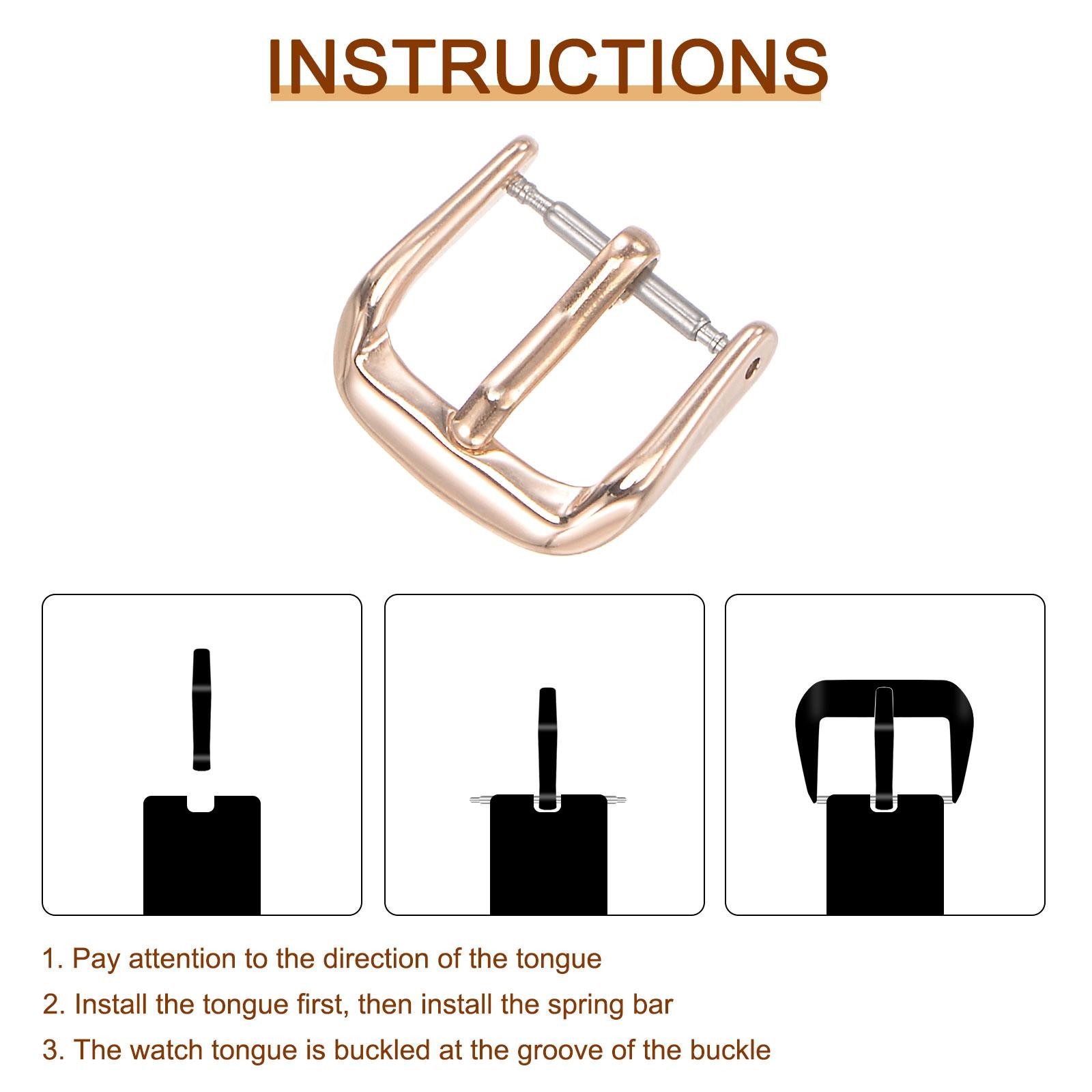 Buckle Strap Watch, 316 Polished Stainless Steel, Rose Gold Tone for 12mm