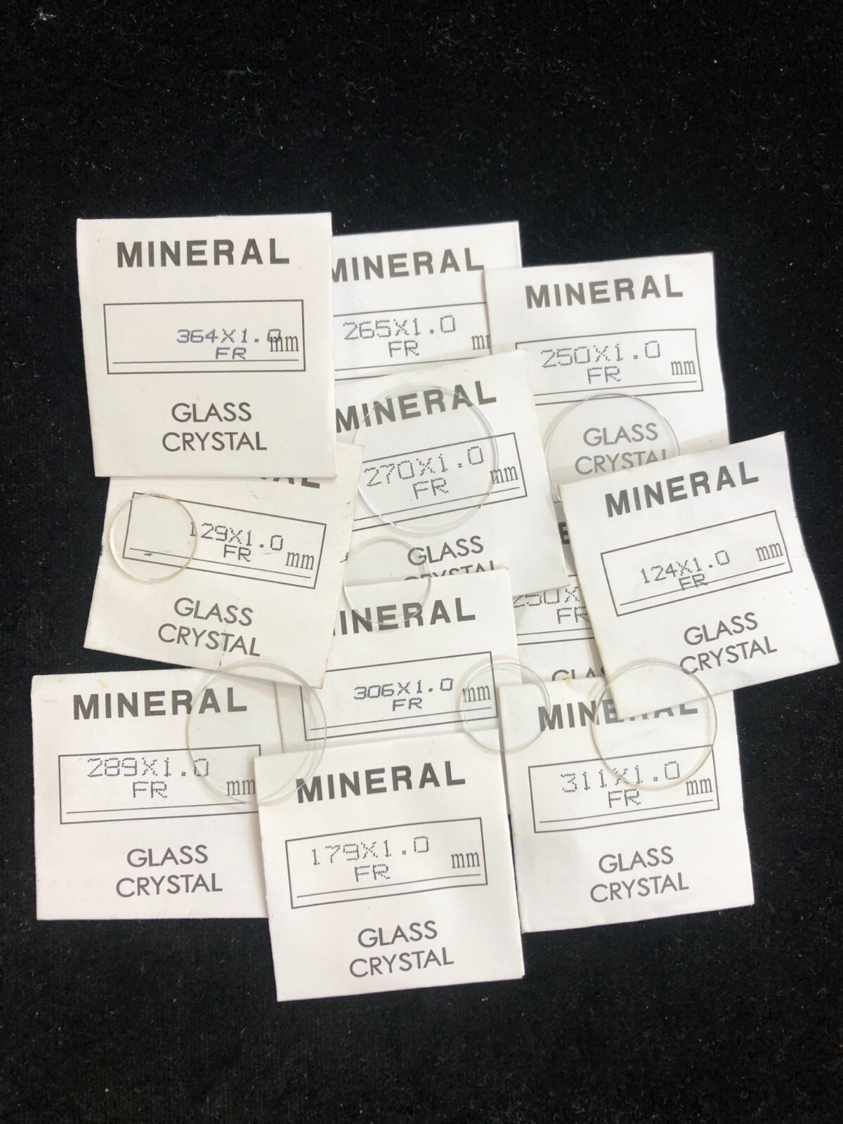 watch glass replacement,mineral,round flat 1mm,12 to 36mm