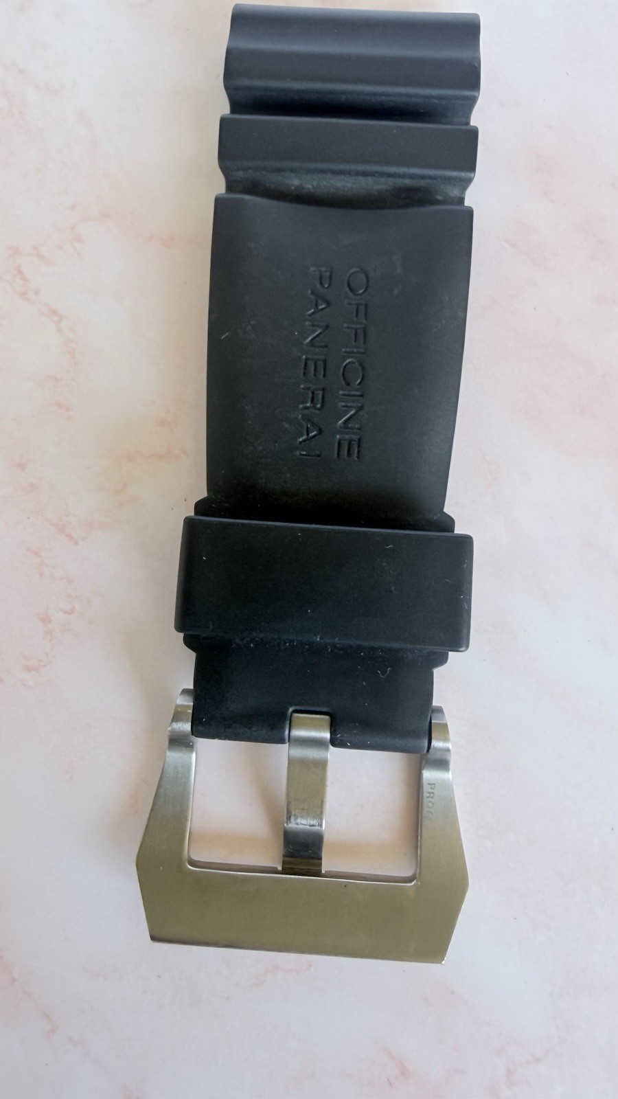 Authentic Factory PANERAI OFFICINE Rubber Caoutchouc Half Strap Buckle Black R3
