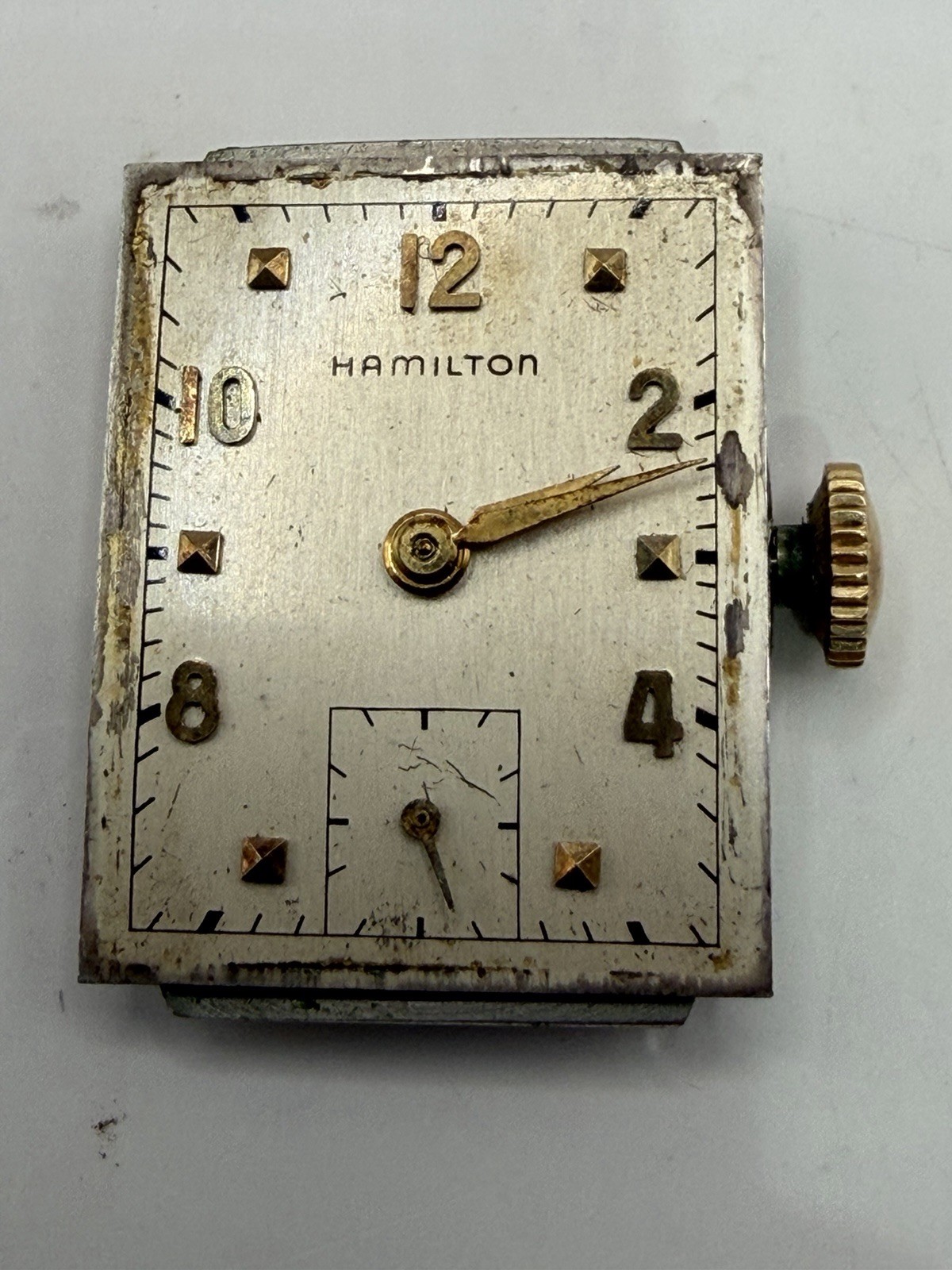 Vintage Hamilton USA 982 19 Jewels Movement And Dial Partially Working As Is