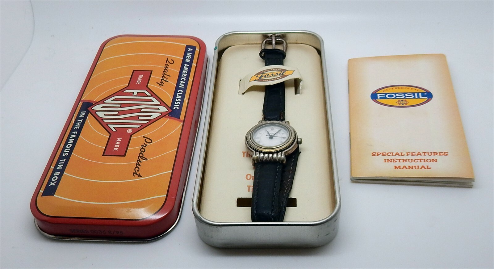 Lot of 3 Retro Fossil Watch Tins 1992 1996 & 2000