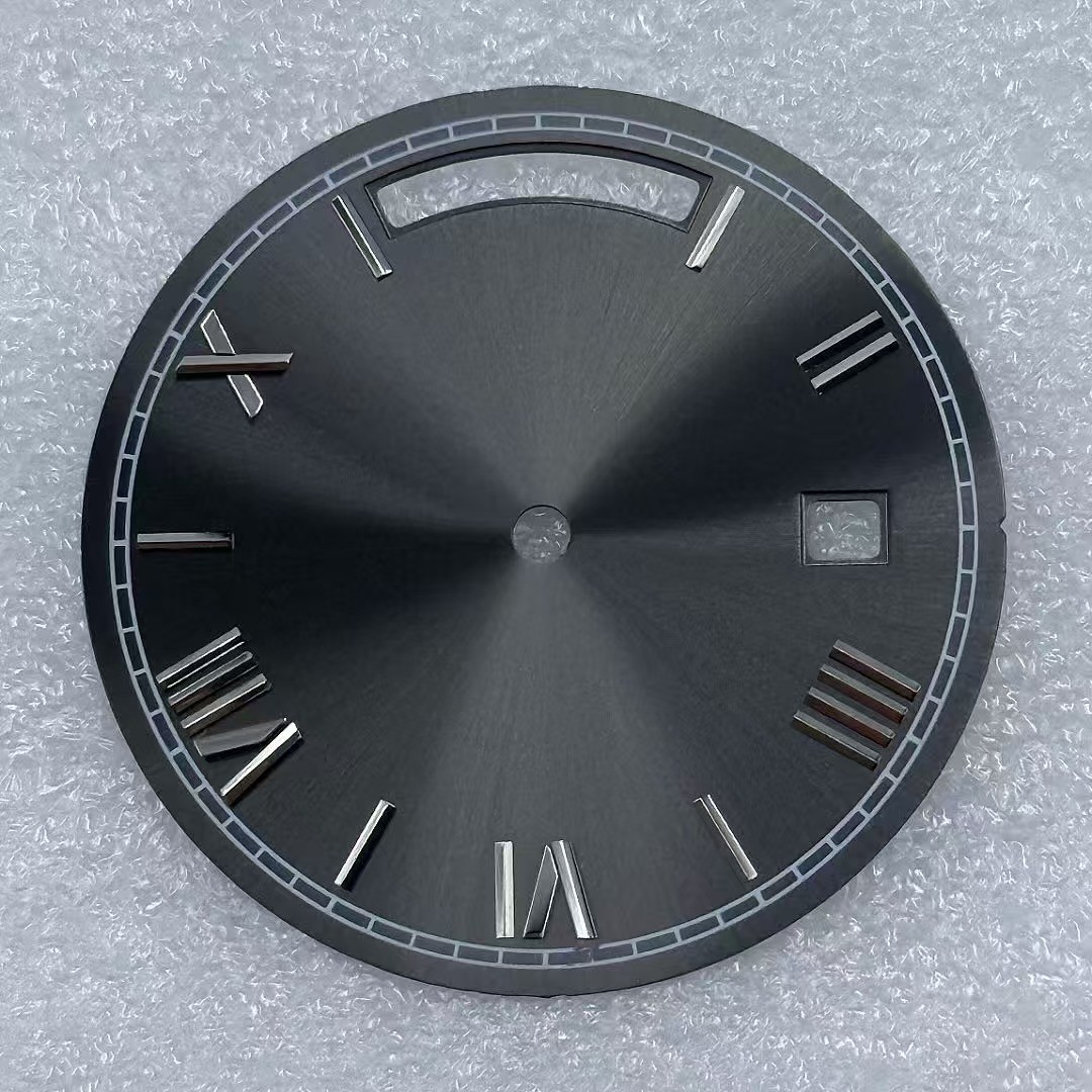 31mm Roman Watch Dial Double Calendar No Luminous Fits 8285 Movement Watch Parts