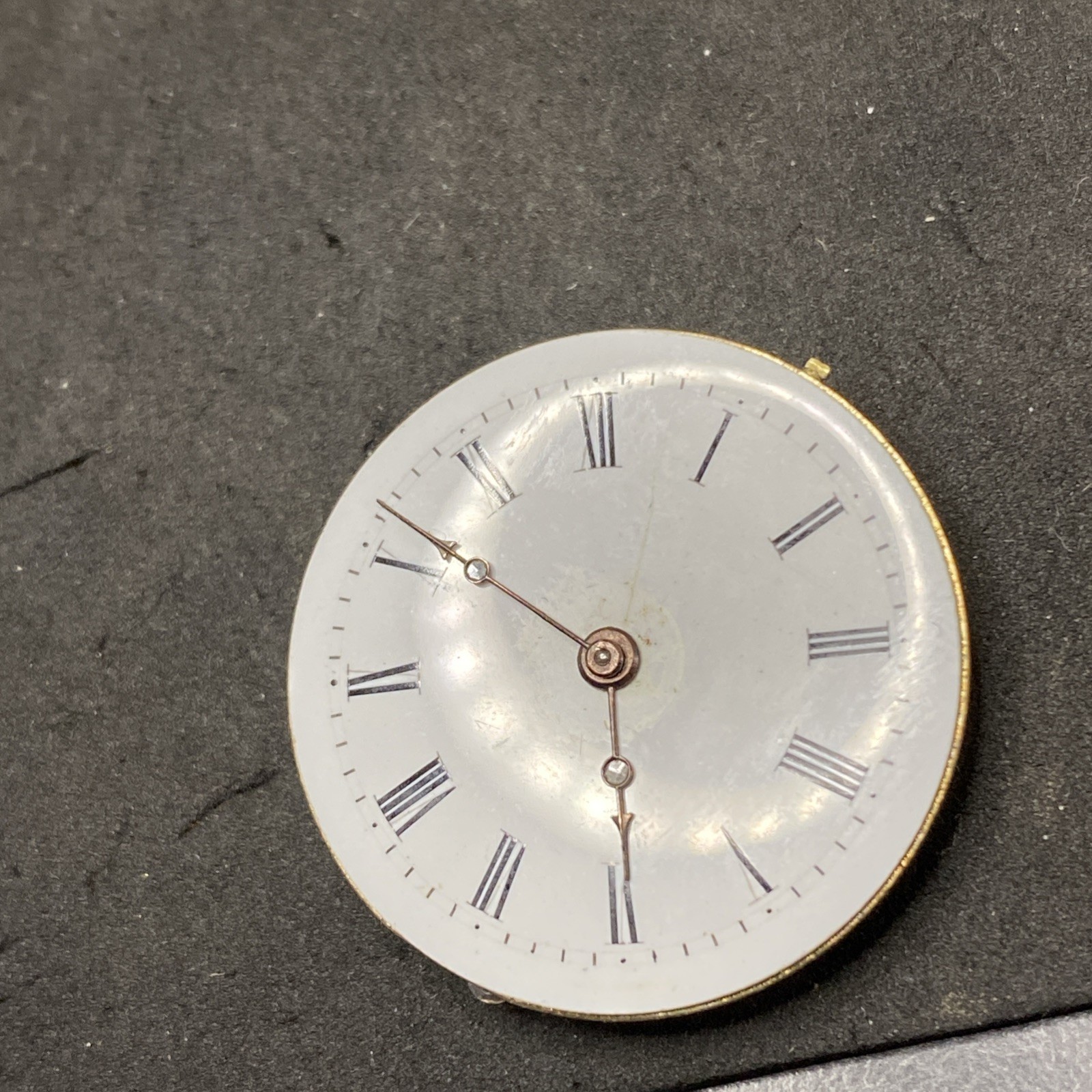 Swiss Pocket Watch Movement Size 0s Crystal Hands Openface Cylinder Parts F8527