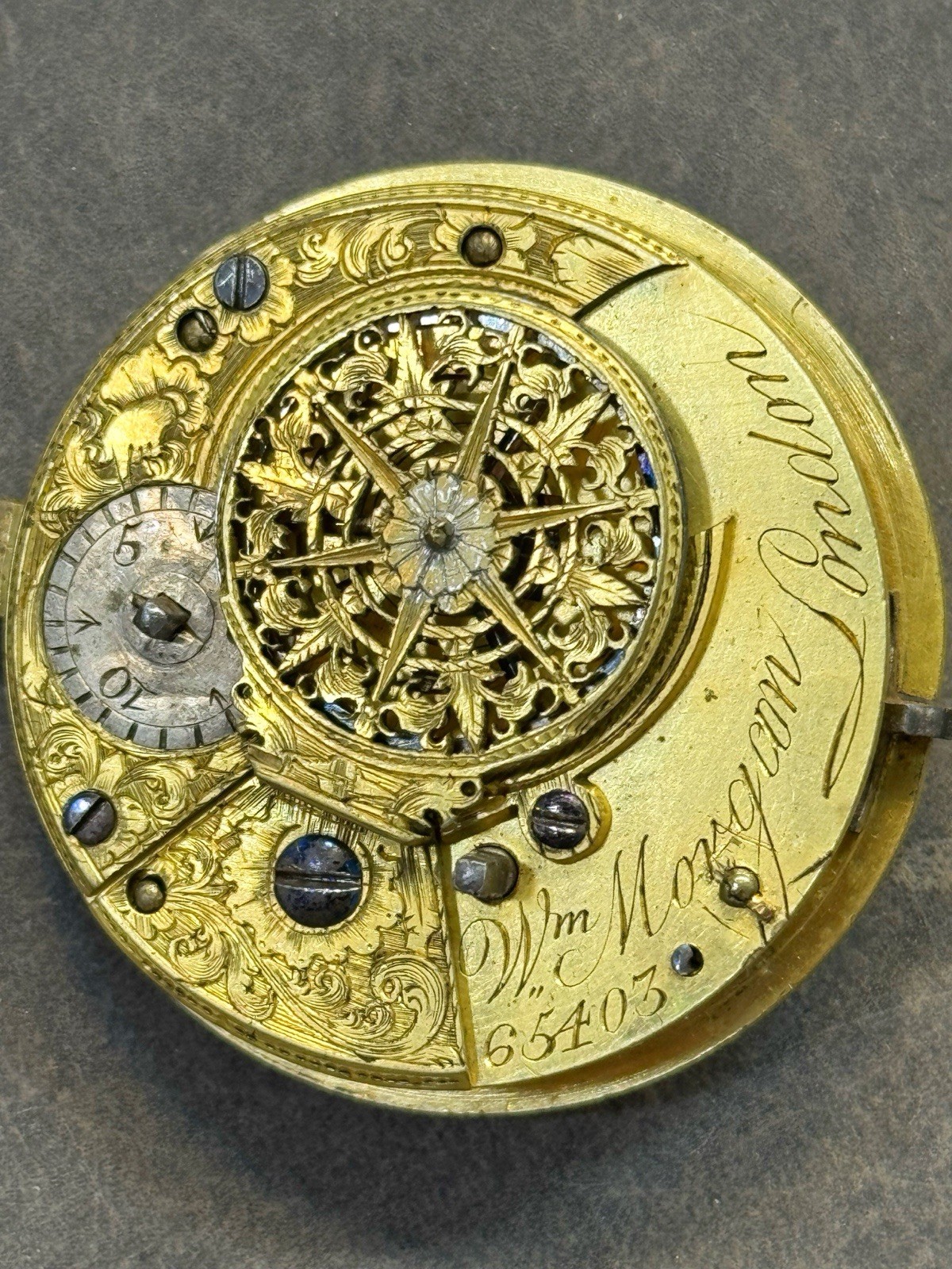 Antique William Morgan London Verge Fusee Pocket Watch Movement Repair