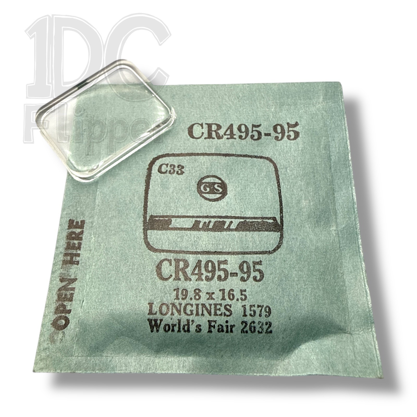 Longines Crystal G-S CR495-95 NOS 19.8 x 16.5 Fits Model 1579 World’s Fair 2632